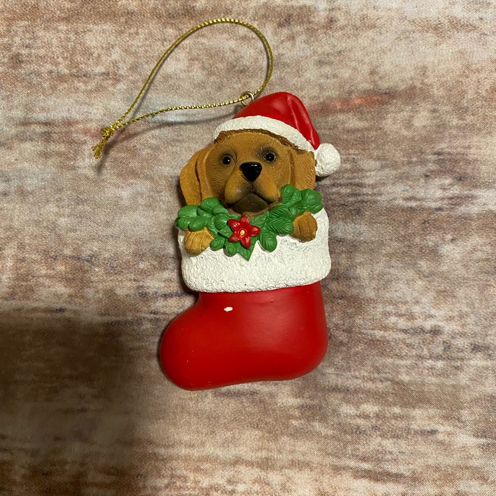 Festive Dog Stocking Ornament